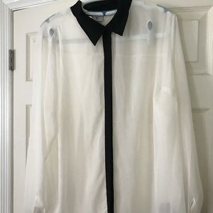 Worthington White 3X See Through Button Down